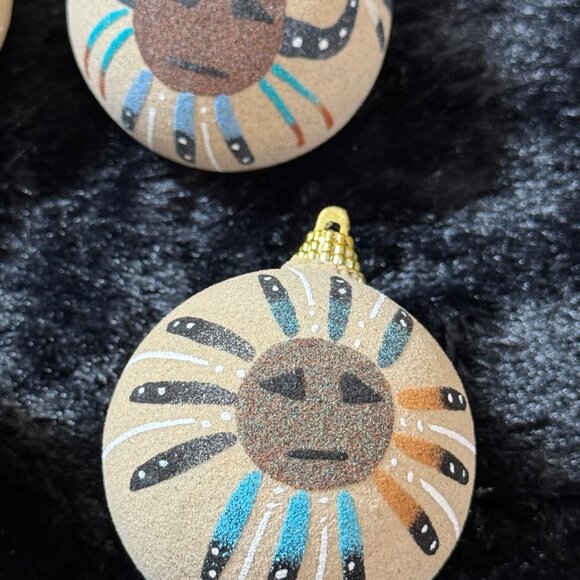 Native American Navajo Sand Painting Ball Ornament Christmas Lot (6) - Picture 6 of 9
